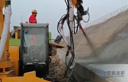 雄安新区混凝土湿喷台车施工视频