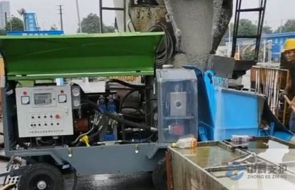 小型泵送式混凝土湿喷机施工视频